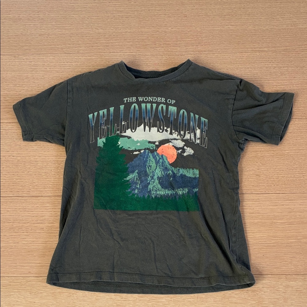 Kids Nature Adventure Graphic Tee - Dark Green